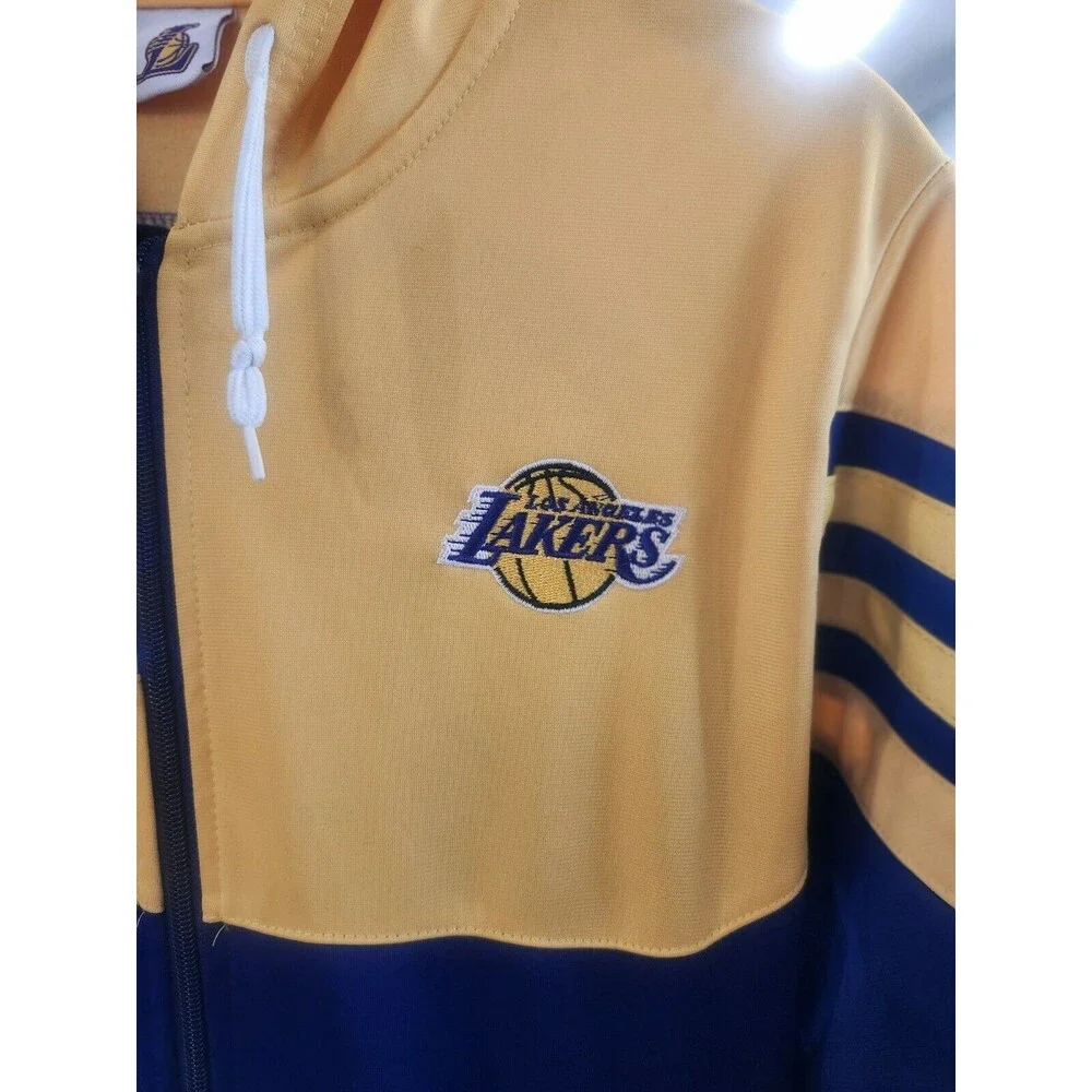 Youth LOS ANGELES LAKERS Full Zip Sweater‎ Size LARGE Purple Yellow Sweater